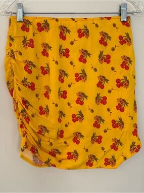 Cherry novelty print swimwear coverup mini skirt SZ XS/SM